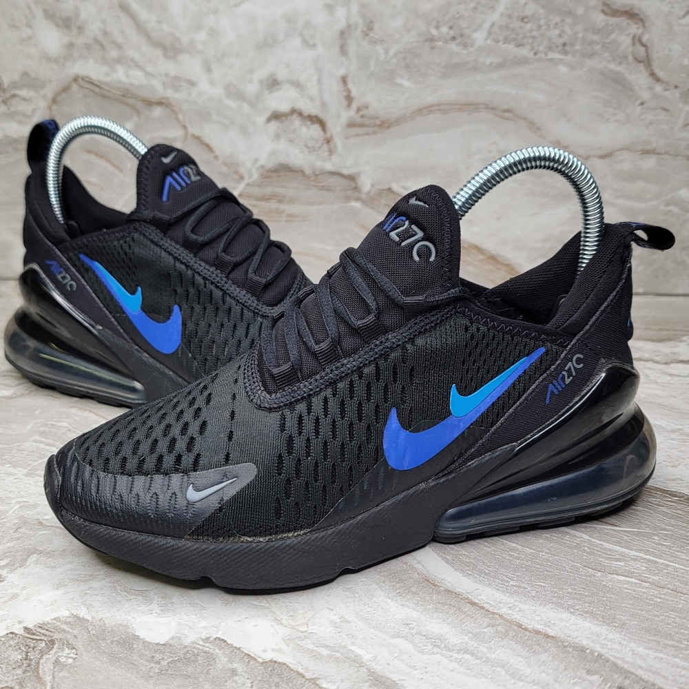 Nike Air Max 270 BG Hyper Royal Kids Size 5.5 Youth Big Kids Black And Blue